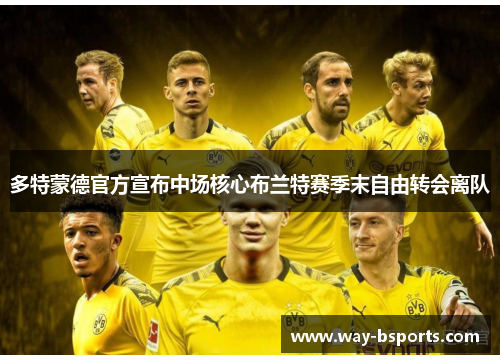 多特蒙德官方宣布中场核心布兰特赛季末自由转会离队
